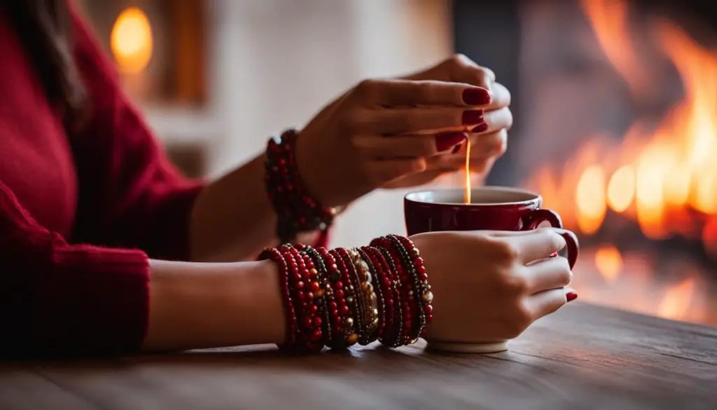 wearing Red Jasper jewelry